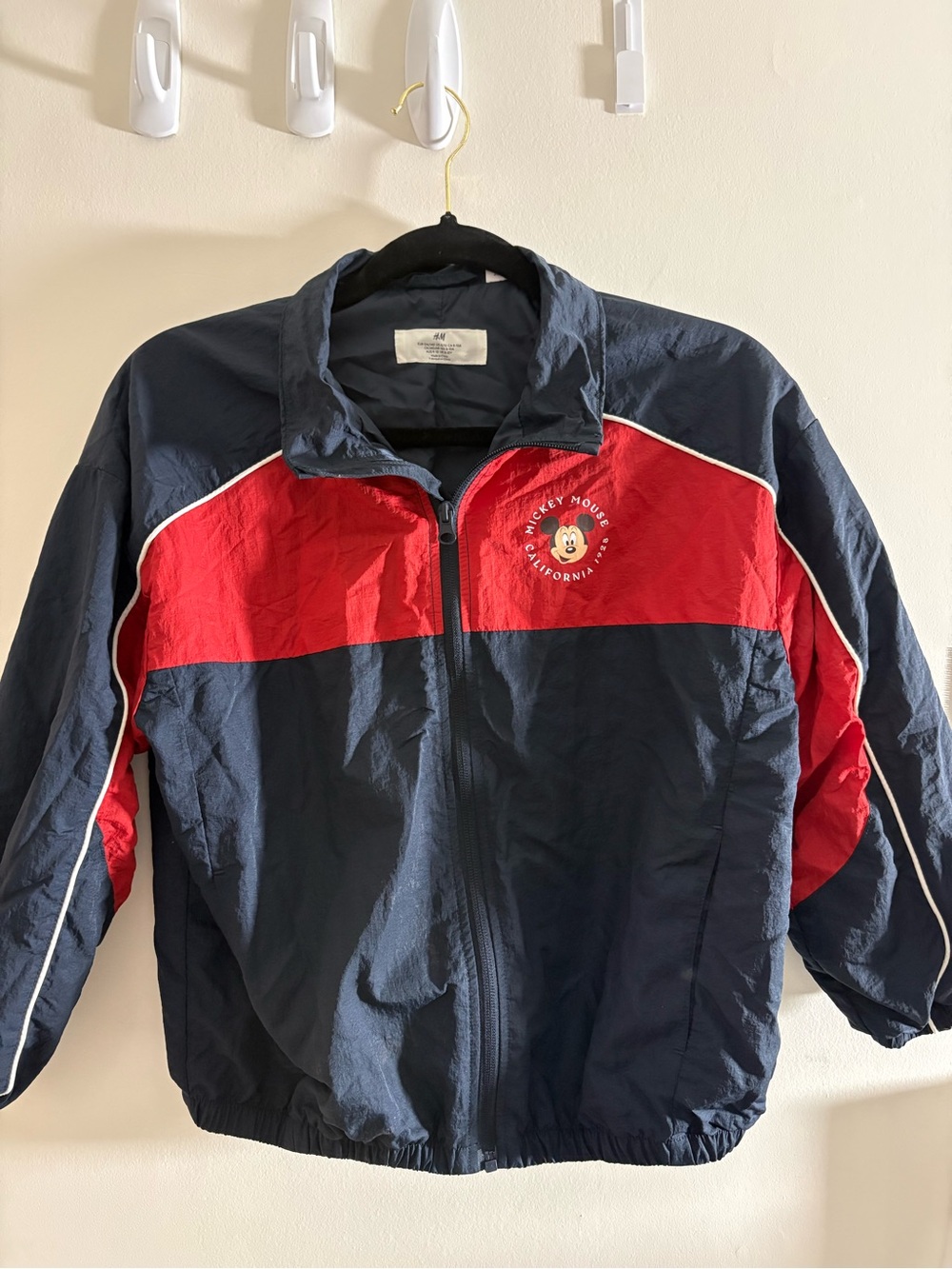 H&M Navy and Red Kids Windbreaker Jacket with Character Patch